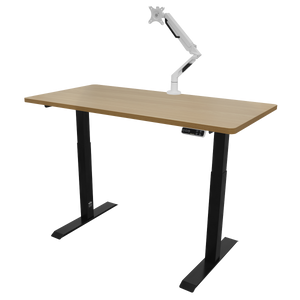 Dellonda DH33 Oak Electric Height Adjustable Standing Desk, 1400 x 700mm Dual Motor 100kg - additional view 2