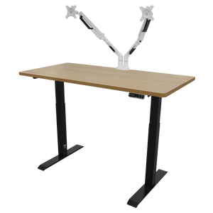 Dellonda DH33 Oak Electric Height Adjustable Standing Desk, 1400 x 700mm Dual Motor 100kg - additional view 7
