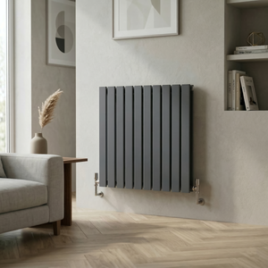Baridi DH340 Horizontal Radiator Contemporary Double Flat Panel Design 600 x 700mm - Anthracite - additional view 4