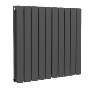 Baridi DH340 Horizontal Radiator Contemporary Double Flat Panel Design 600 x 700mm - Anthracite