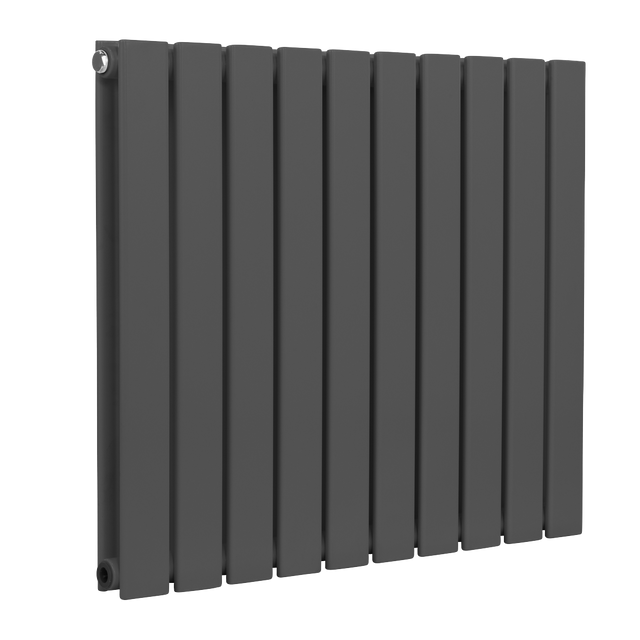 Baridi DH340 Horizontal Radiator Contemporary Double Flat Panel Design 600 x 700mm - Anthracite
