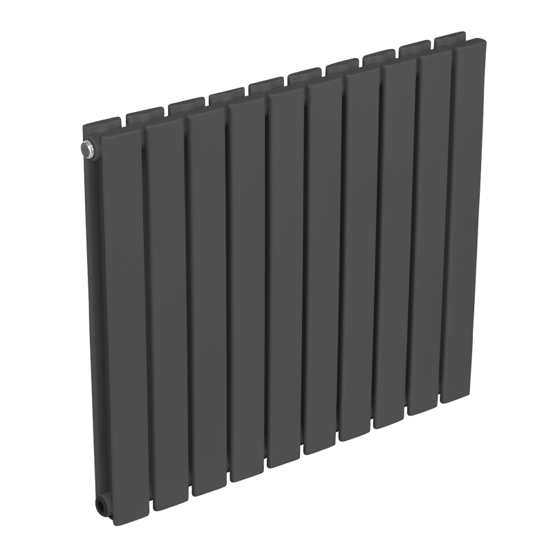 Baridi DH340 Horizontal Radiator Contemporary Double Flat Panel Design 600 x 700mm - Anthracite - additional view 2