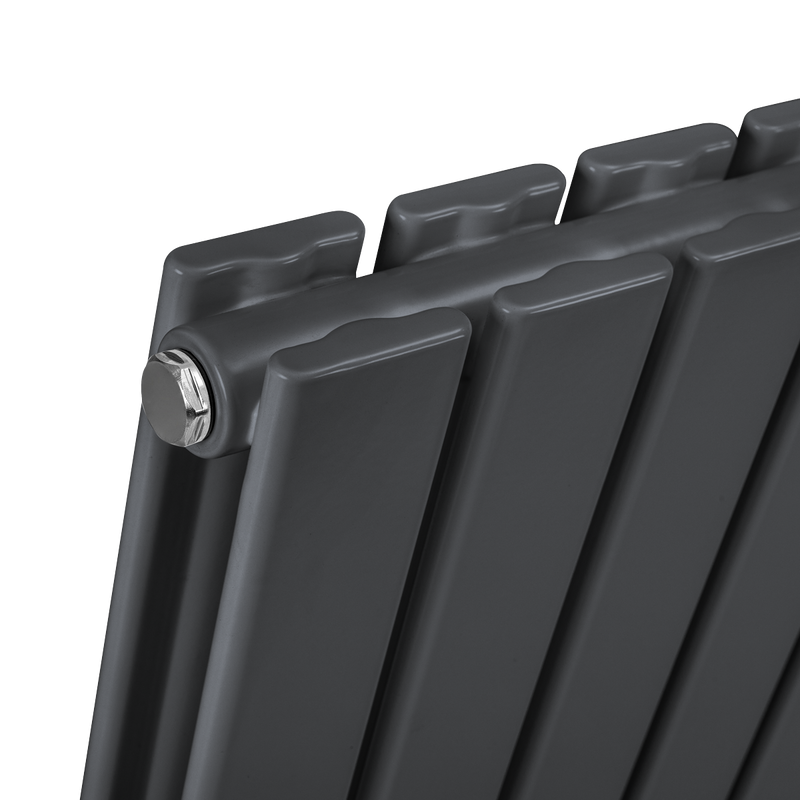 Baridi DH341 Horizontal Radiator Contemporary Double Flat Panel Design 600 x 910mm - Anthracite - additional view 5