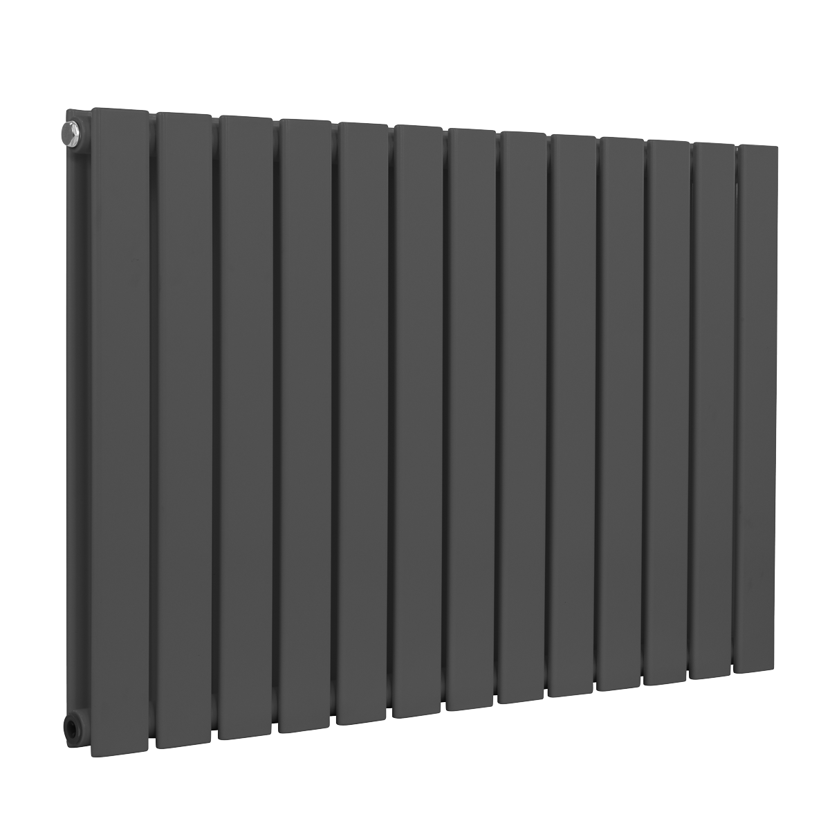 Baridi DH341 Horizontal Radiator Contemporary Double Flat Panel Design 600 x 910mm - Anthracite