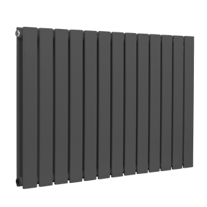 Baridi DH341 Horizontal Radiator Contemporary Double Flat Panel Design 600 x 910mm - Anthracite
