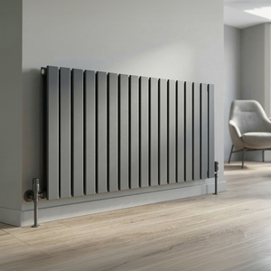 Baridi DH342 Horizontal Radiator Contemporary Double Flat Panel Design 600 x 1190mm - Anthracite - additional view 2