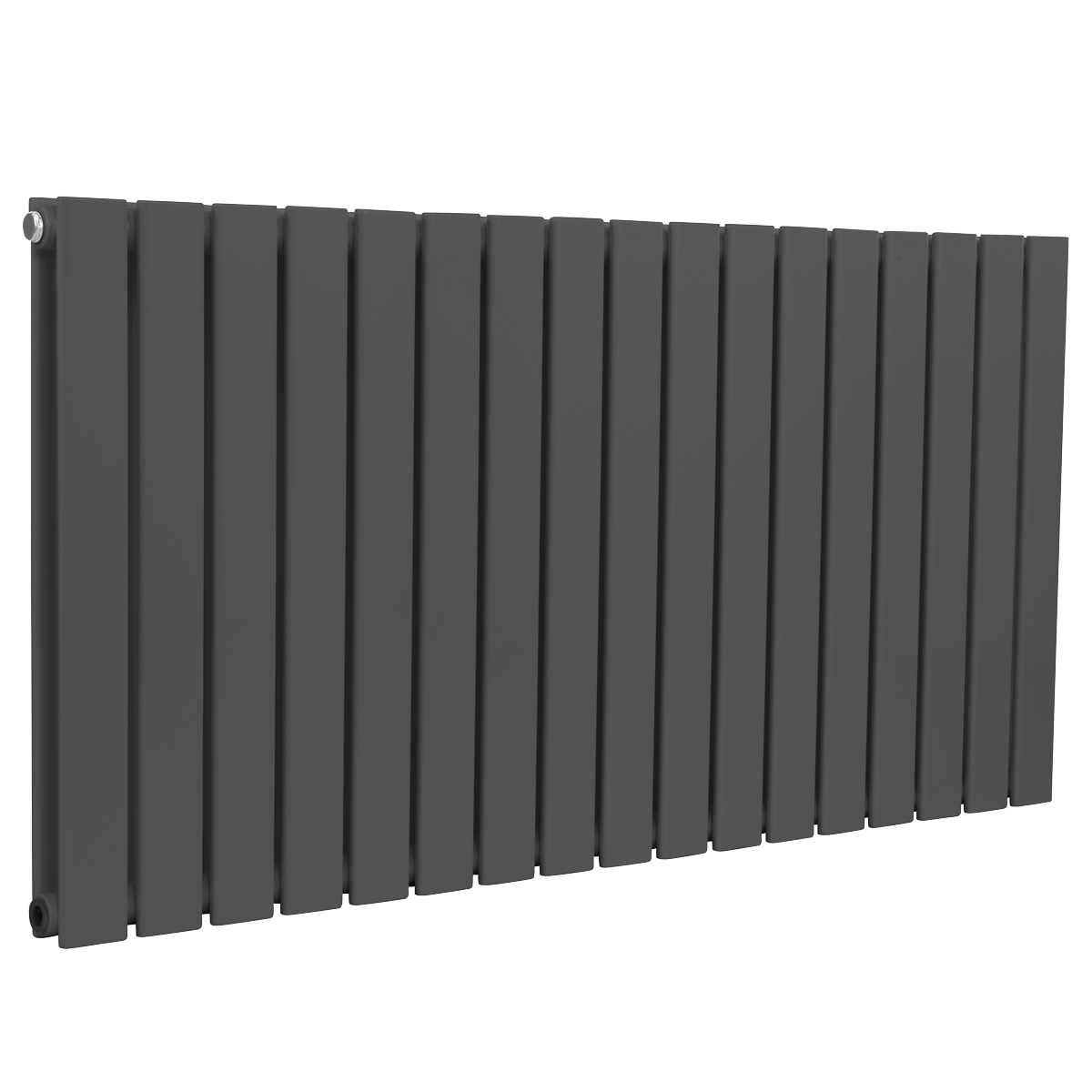 Baridi DH342 Horizontal Radiator Contemporary Double Flat Panel Design 600 x 1190mm - Anthracite