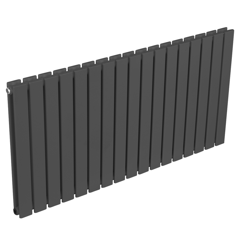Baridi DH342 Horizontal Radiator Contemporary Double Flat Panel Design 600 x 1190mm - Anthracite - additional view 6