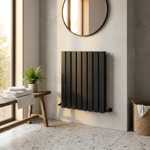 Baridi DH344 Horizontal Radiator Contemporary Double Flat Panel Design 600 x 560mm - Black - additional view 4