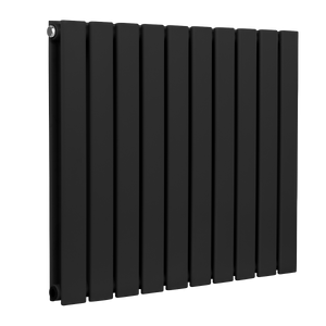 Baridi DH345 Horizontal Radiator Contemporary Double Flat Panel Design 600 x 700mm - Black