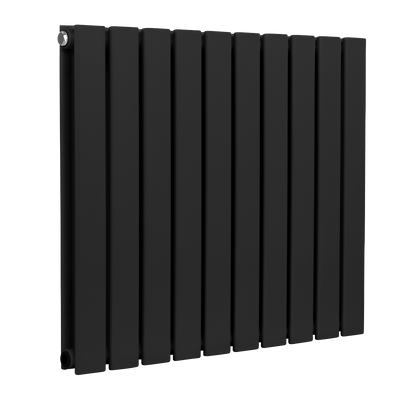 Baridi DH345 Horizontal Radiator Contemporary Double Flat Panel Design 600 x 700mm - Black