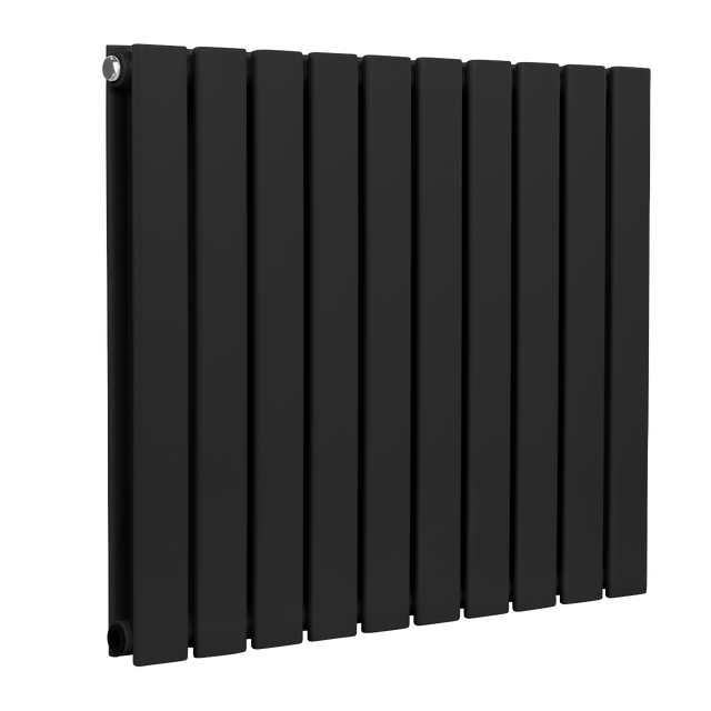 Baridi DH345 Horizontal Radiator Contemporary Double Flat Panel Design 600 x 700mm - Black