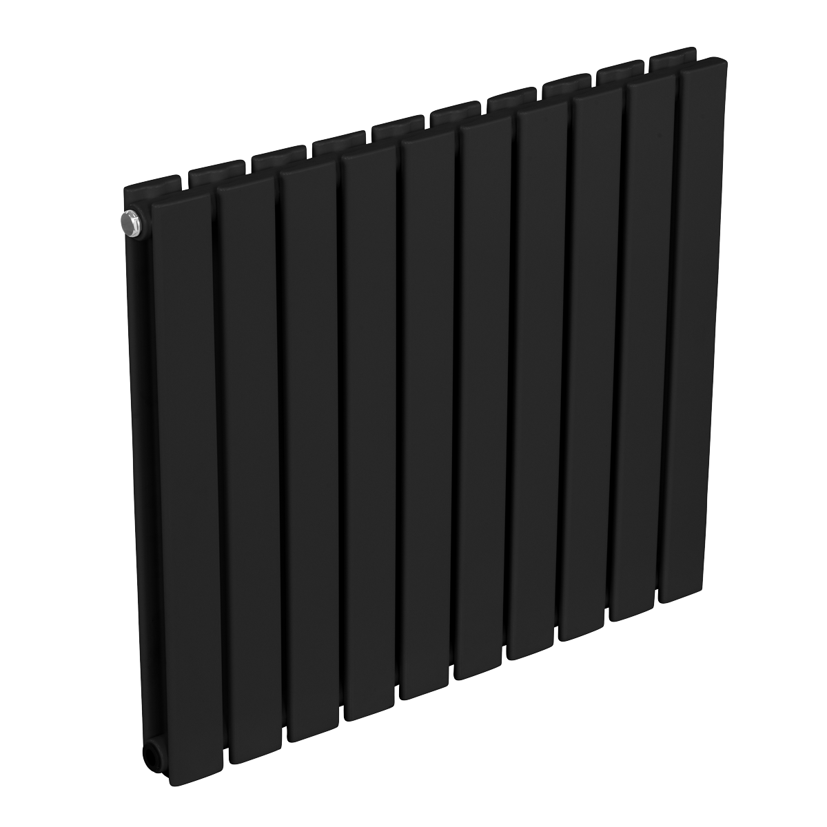 Baridi DH345 Horizontal Radiator Contemporary Double Flat Panel Design 600 x 700mm - Black - additional view 6