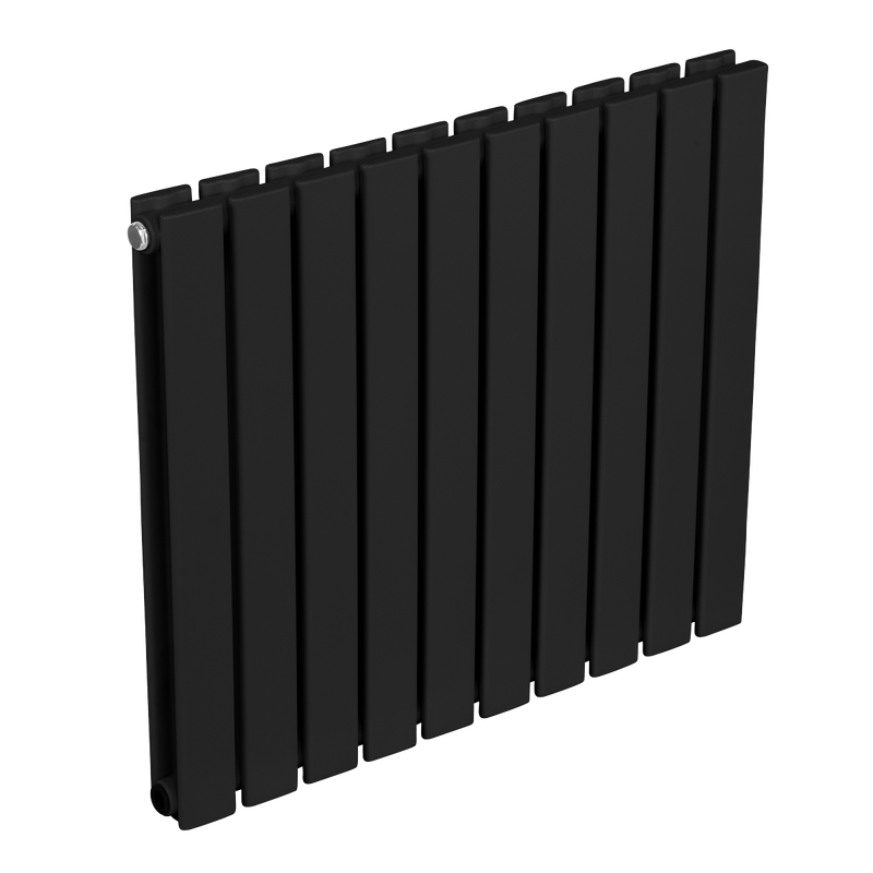 Baridi DH345 Horizontal Radiator Contemporary Double Flat Panel Design 600 x 700mm - Black - additional view 6