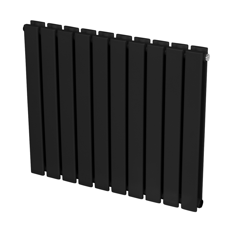 Baridi DH345 Horizontal Radiator Contemporary Double Flat Panel Design 600 x 700mm - Black - additional view 7