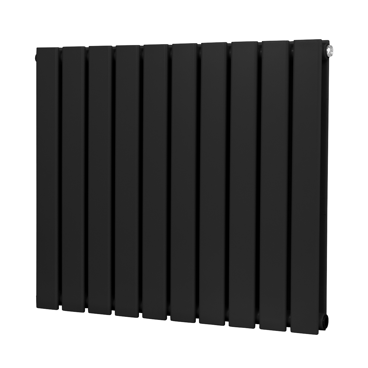 Baridi DH345 Horizontal Radiator Contemporary Double Flat Panel Design 600 x 700mm - Black - additional view 3