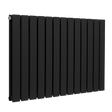Baridi DH346 Horizontal Radiator Contemporary Double Flat Panel Design 600 x 910mm - Black