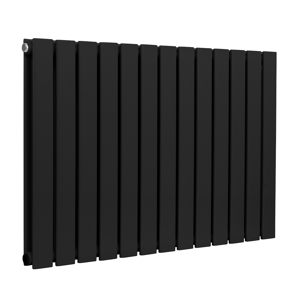 Baridi DH346 Horizontal Radiator Contemporary Double Flat Panel Design 600 x 910mm - Black