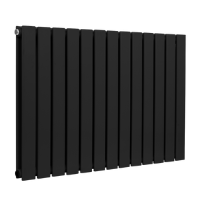 Baridi DH346 Horizontal Radiator Contemporary Double Flat Panel Design 600 x 910mm - Black