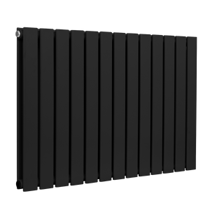 Baridi DH346 Horizontal Radiator Contemporary Double Flat Panel Design 600 x 910mm - Black