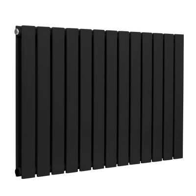 Baridi DH346 Horizontal Radiator Contemporary Double Flat Panel Design 600 x 910mm - Black