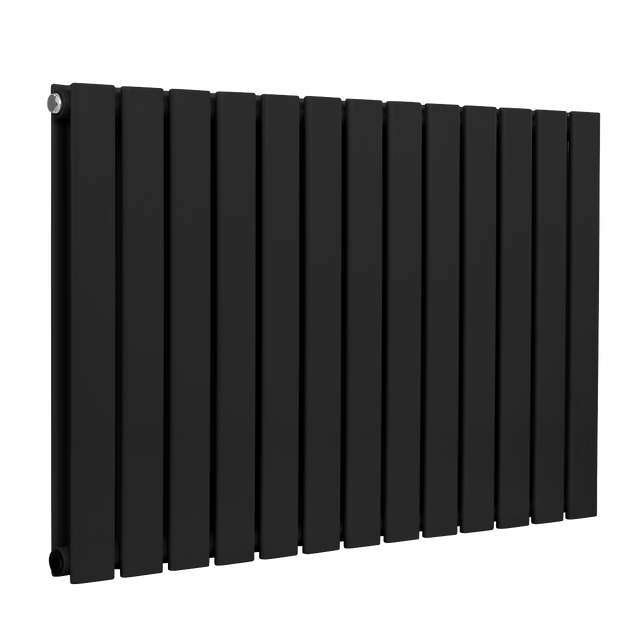 Baridi DH346 Horizontal Radiator Contemporary Double Flat Panel Design 600 x 910mm - Black