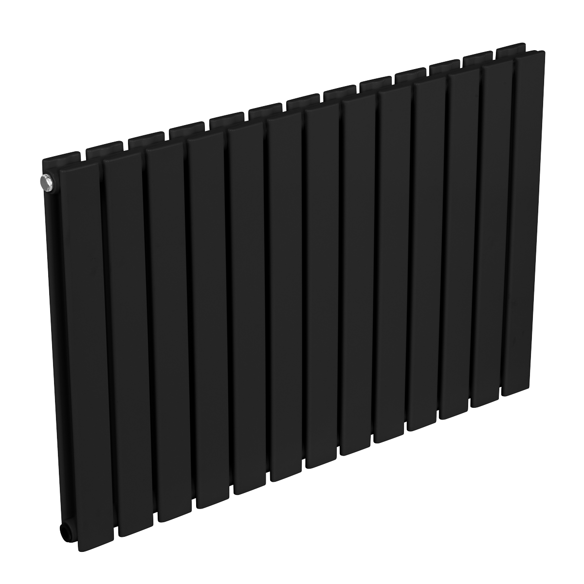Baridi DH346 Horizontal Radiator Contemporary Double Flat Panel Design 600 x 910mm - Black - additional view 5