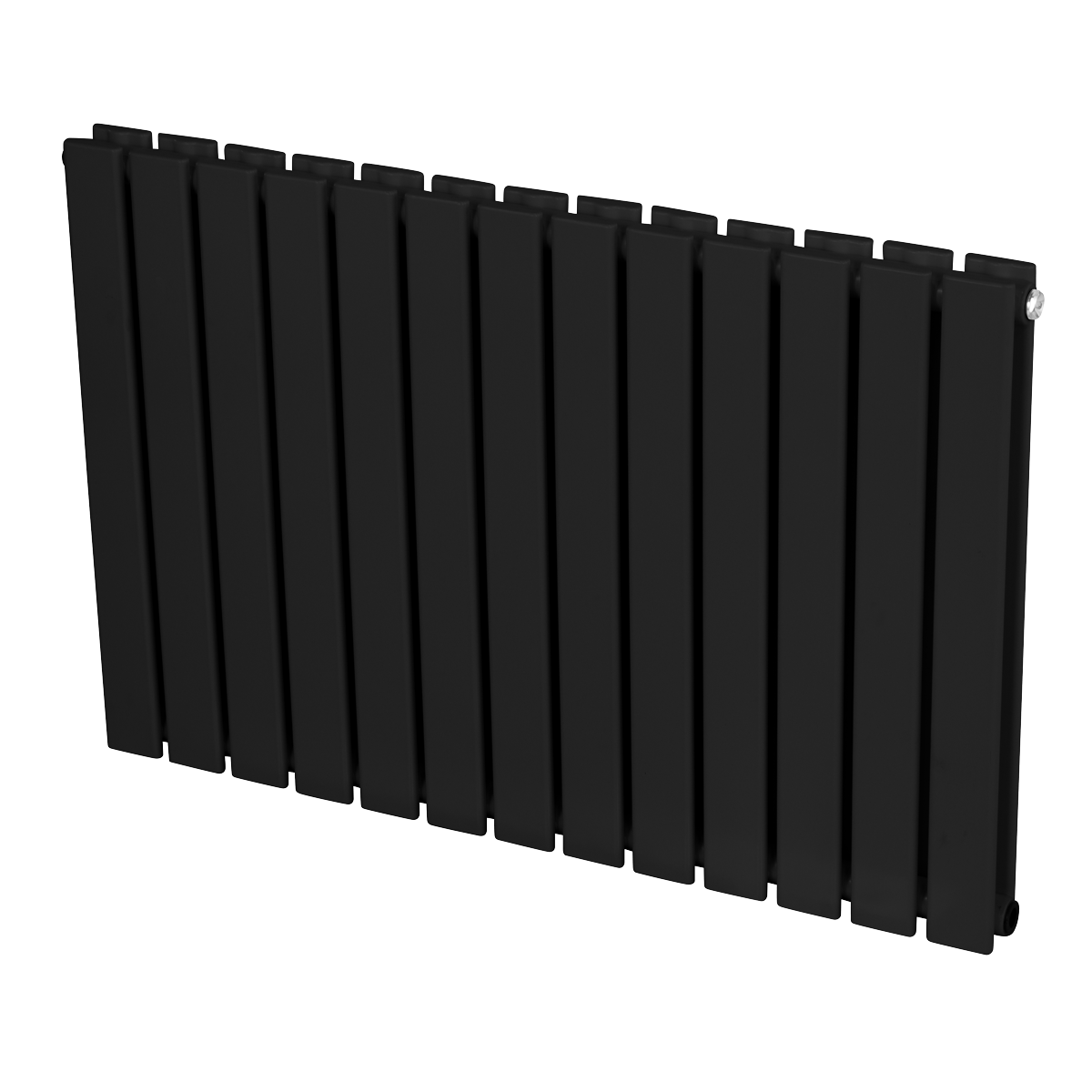 Baridi DH346 Horizontal Radiator Contemporary Double Flat Panel Design 600 x 910mm - Black - additional view 6