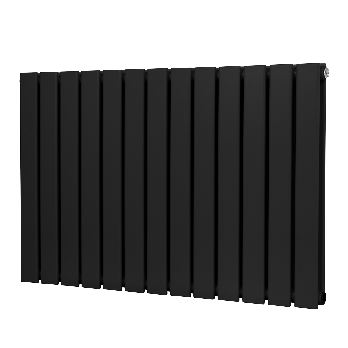 Baridi DH346 Horizontal Radiator Contemporary Double Flat Panel Design 600 x 910mm - Black - additional view 2