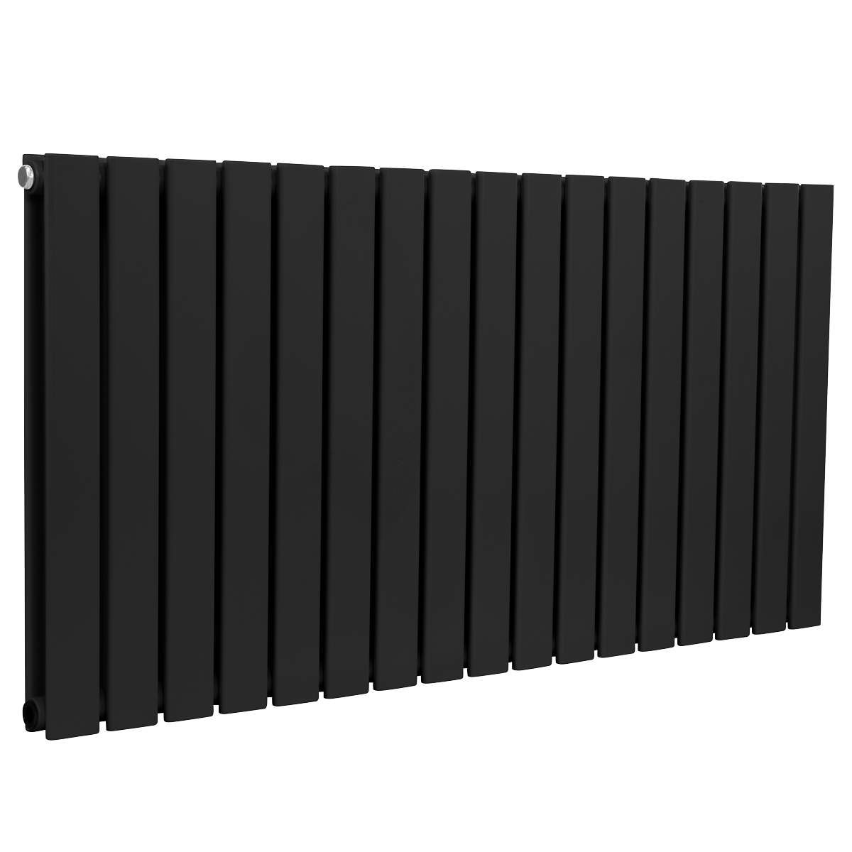 Baridi DH347 Horizontal Radiator Contemporary Double Flat Panel Design 600 x 1190mm - Black