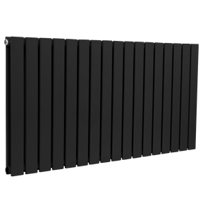 Baridi DH347 Horizontal Radiator Contemporary Double Flat Panel Design 600 x 1190mm - Black