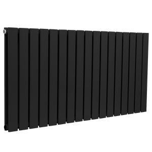 Baridi DH347 Horizontal Radiator Contemporary Double Flat Panel Design 600 x 1190mm - Black