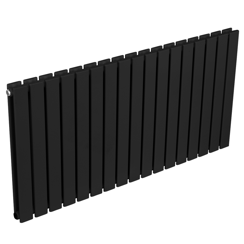 Baridi DH347 Horizontal Radiator Contemporary Double Flat Panel Design 600 x 1190mm - Black - additional view 10