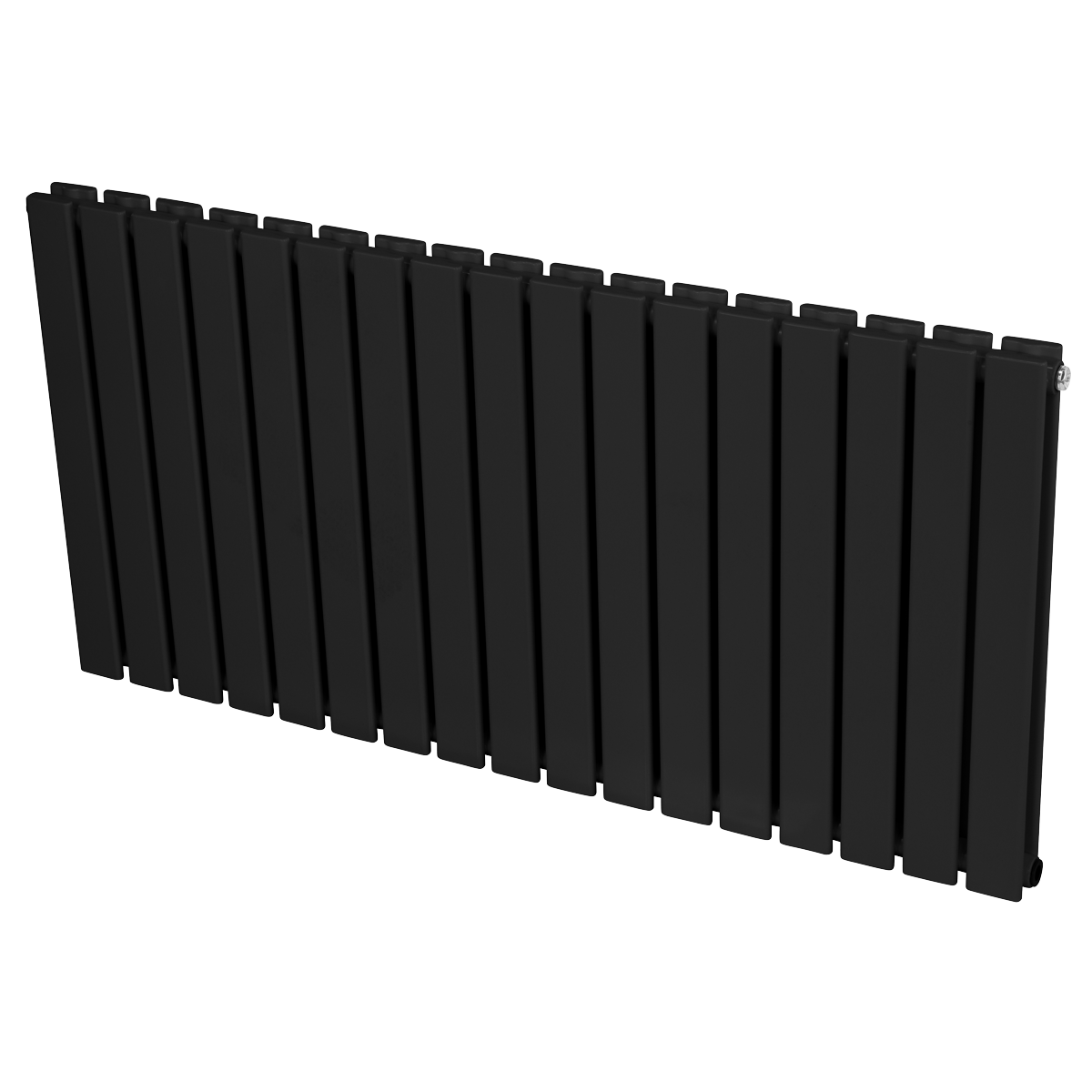 Baridi DH347 Horizontal Radiator Contemporary Double Flat Panel Design 600 x 1190mm - Black - additional view 2