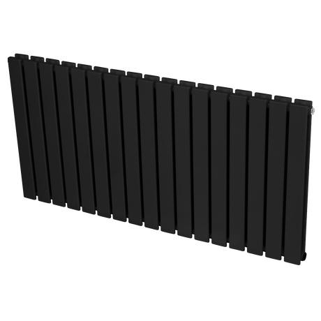 Baridi DH347 Horizontal Radiator Contemporary Double Flat Panel Design 600 x 1190mm - Black - additional view 2