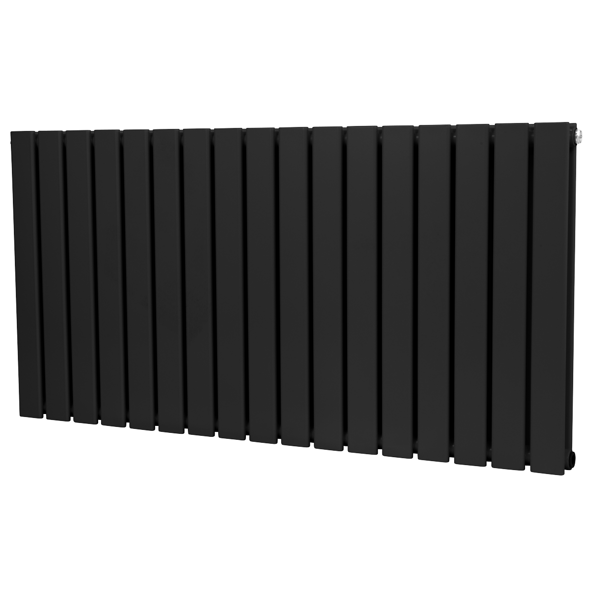 Baridi DH347 Horizontal Radiator Contemporary Double Flat Panel Design 600 x 1190mm - Black - additional view 7