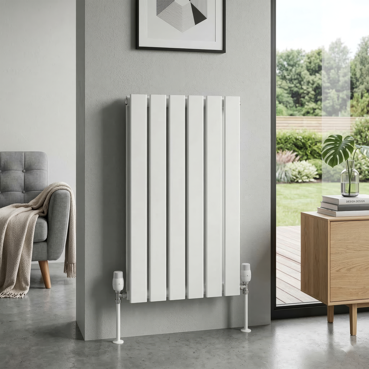 Baridi DH348 Horizontal Radiator Contemporary Double Flat Panel Design 600 x 420mm - White - additional view 6