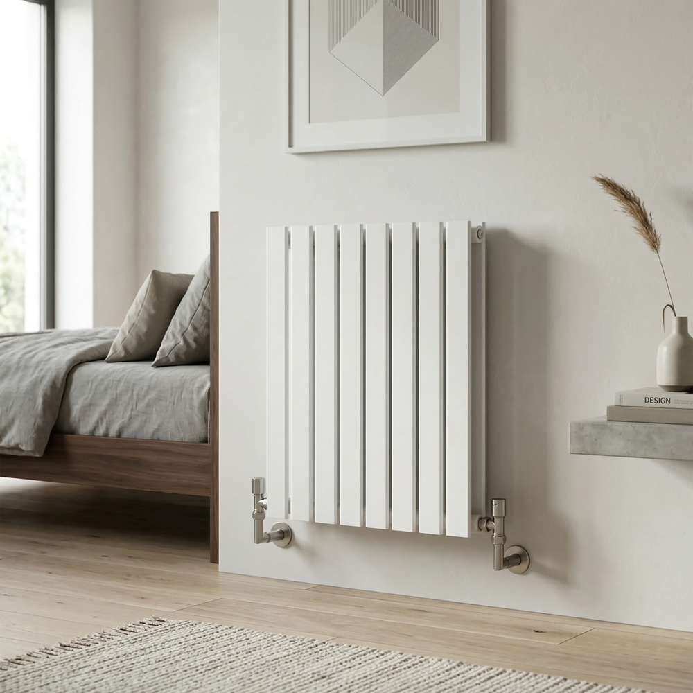 Baridi DH349 Horizontal Radiator Contemporary Double Flat Panel Design 600 x 560mm - White - additional view 2