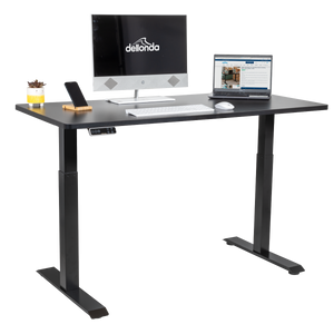 Dellonda DH34 Black Electric Height Adjustable Standing Desk, 1400 x 700mm Dual Motor 100kg - additional view 8