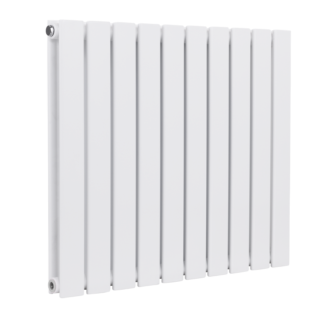 Baridi DH350 Horizontal Radiator Contemporary Double Flat Panel Design 600 x 700mm - White