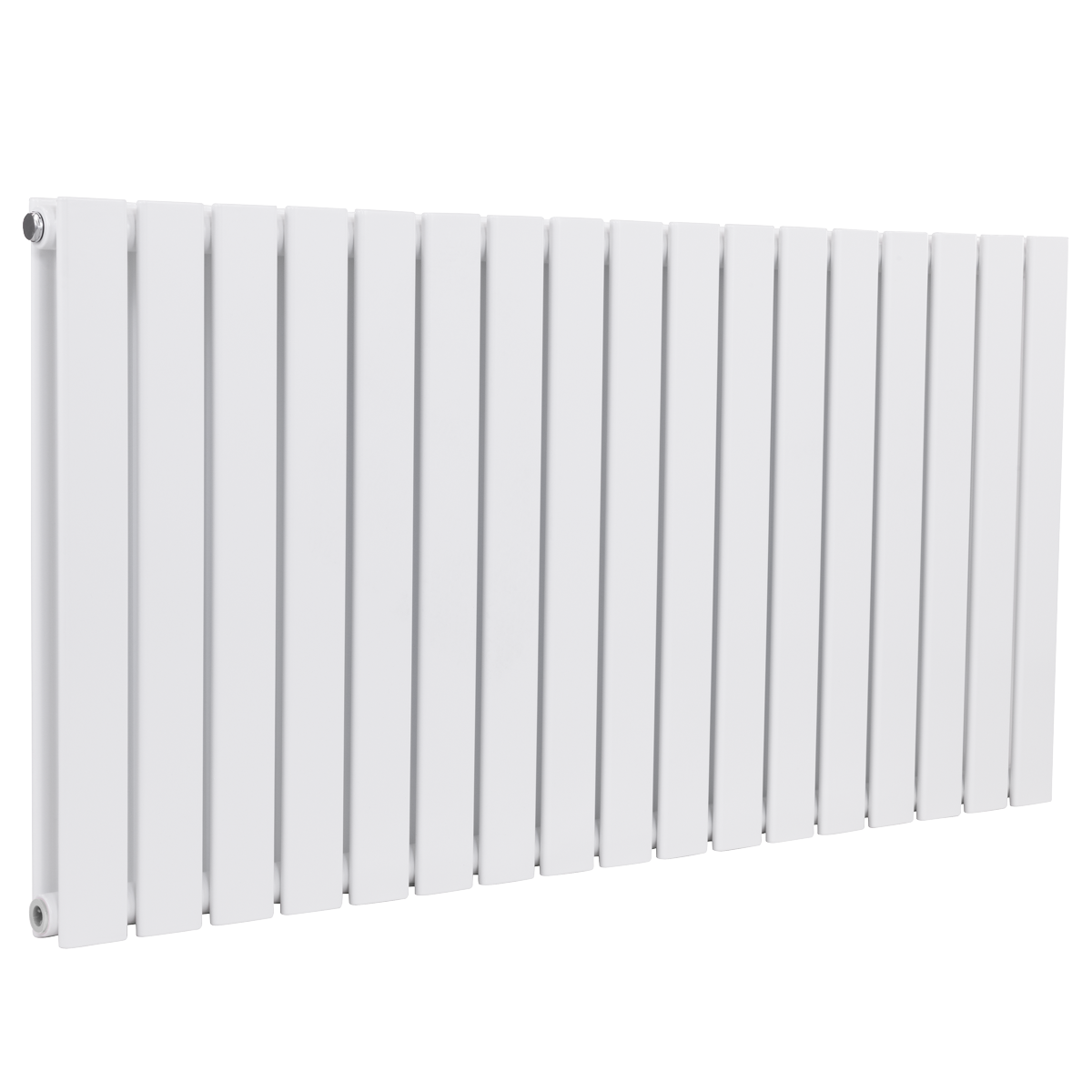 Baridi DH352 Horizontal Radiator Contemporary Double Flat Panel Design 600 x 1190mm - White