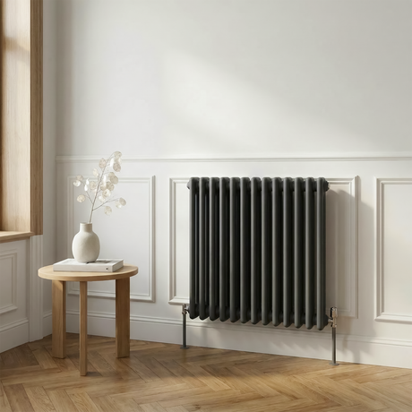 Baridi DH357 Horizontal Traditional 2 Column Radiator 600 x 607mm - Anthracite - additional view 2