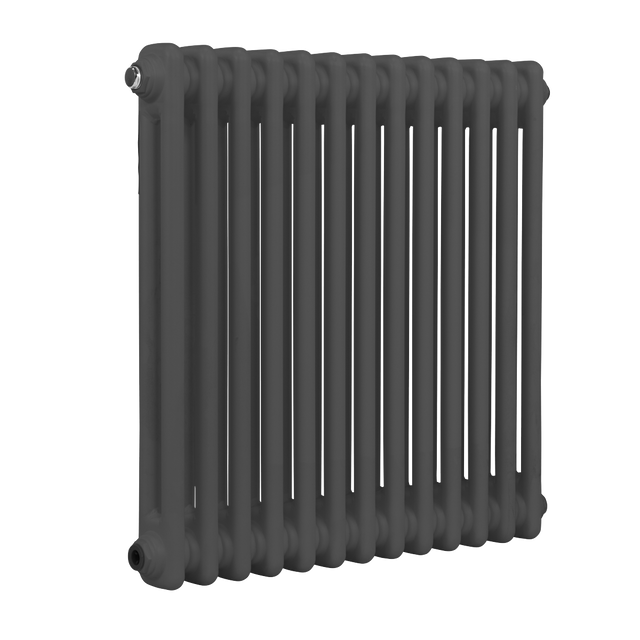 Baridi DH357 Horizontal Traditional 2 Column Radiator 600 x 607mm - Anthracite