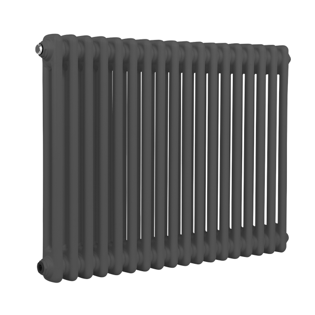 Baridi DH358 Horizontal Traditional 2 Column Radiator 600 x 832mm - Anthracite
