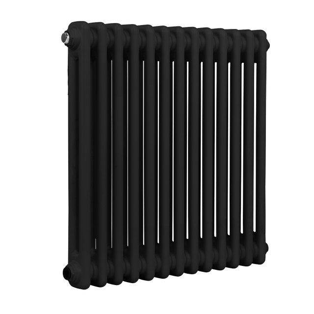 Baridi DH362 Horizontal Traditional 2 Column Radiator 600 x 607mm - Black