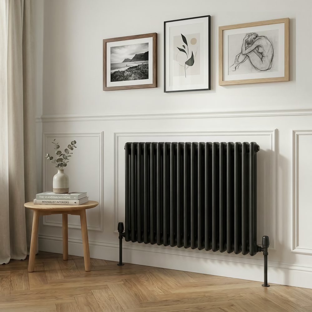 Baridi DH363 Horizontal Traditional 2 Column Radiator 600 x 832mm - Black - additional view 6