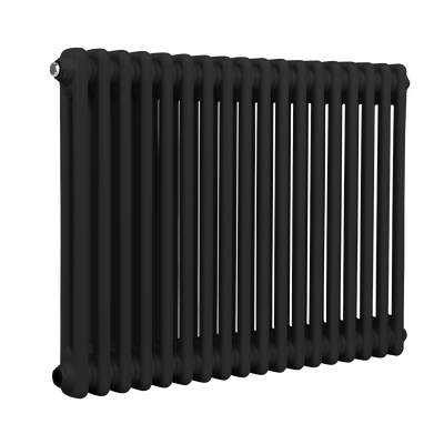 Baridi DH363 Horizontal Traditional 2 Column Radiator 600 x 832mm - Black