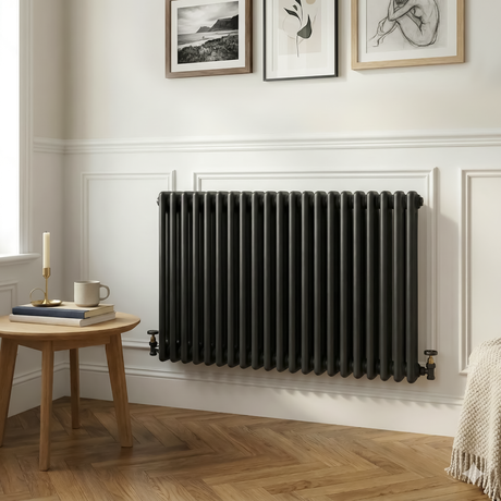 Baridi DH364 Horizontal Traditional 2 Column Radiator 600 x 1012mm - Black - additional view 2