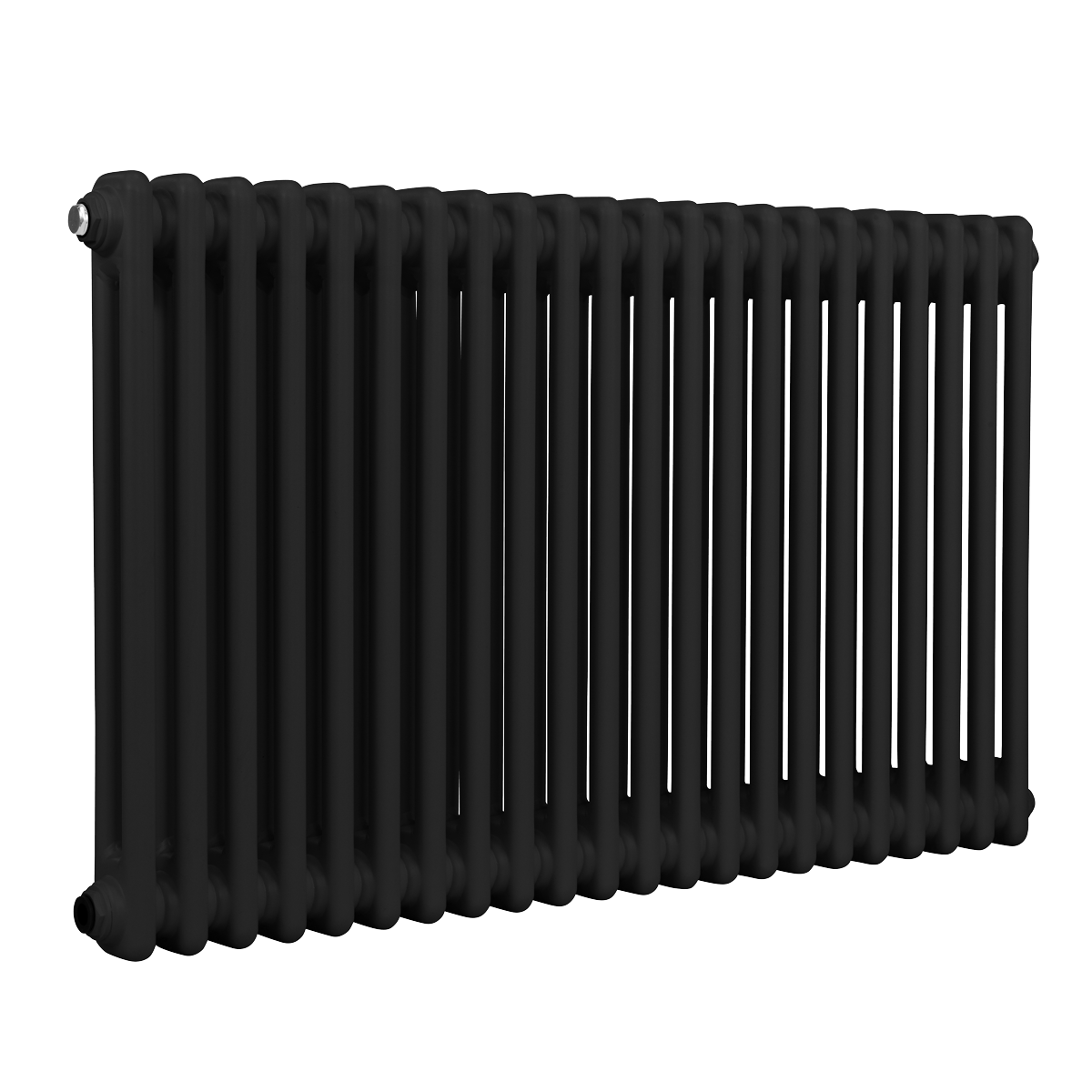 Baridi DH364 Horizontal Traditional 2 Column Radiator 600 x 1012mm - Black