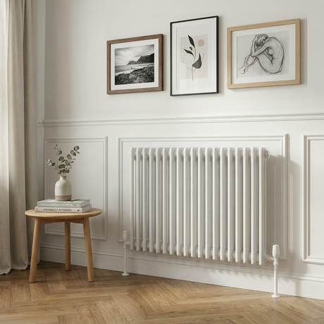 Baridi DH368 Horizontal Traditional 2 Column Radiator 600 x 832mm - White - additional view 2